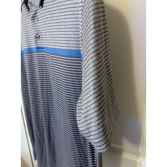 Ben Hogan Performance Polo Mens Casual Shirt White Short Sleeve‎ Sz L Gray Blue - Picture 7 of 8